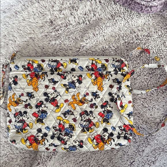 Vera Bradley Handbags - Vera Bradley White Quilted Crossbody with Red, Yellow, Blue & Black Disney Print